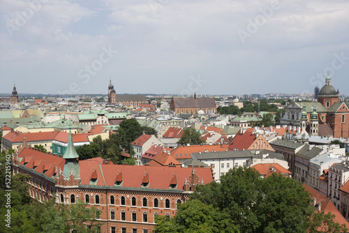 Vista panorámica de la ciudad de Cracovia en Polonia