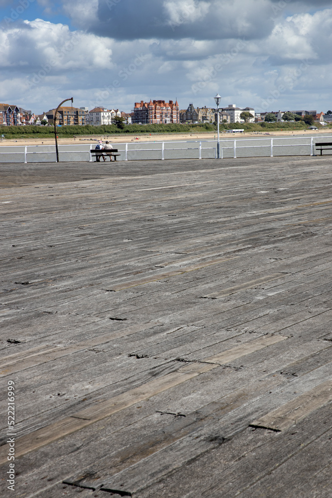 Boardwalk of the pier. Clacton on sea. Essex. England. UK, Great Brittain. Seaside resort. Boardwalk of the pier. Clacton on sea. Essex. England. UK, Great Brittain. Seaside resort.