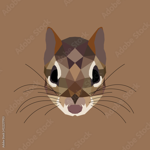 The Squirrel Polygon Illustration