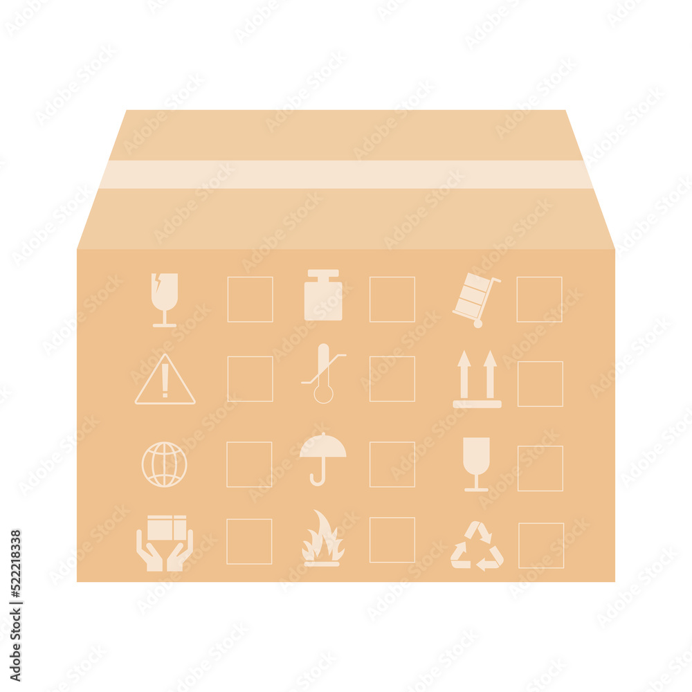 vector cardboard boxes with signs. Vector illustration Stock Vector ...