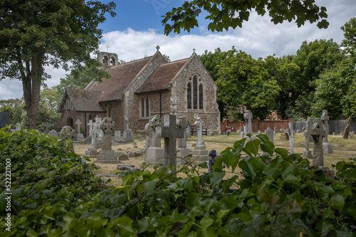 Church and graveyard. Thumbstones. Essex, Frinton on sea. England . Great Brittain, UK.