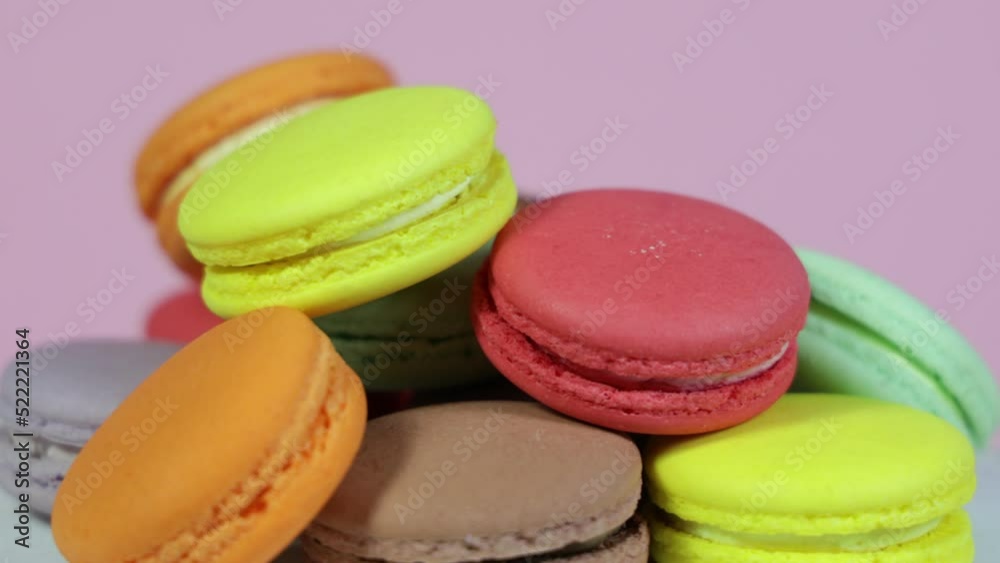 Colorful Macaroons are rotating Colorful Macaroons are rotating