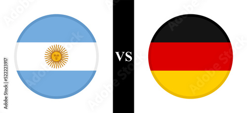 the concept of argentina vs germany. flags of argentine and german. vector illustration