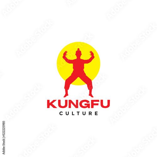 colorful isolated man kungfu logo design