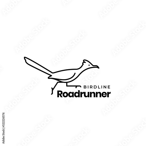 bird lines roadrunner logo design photo