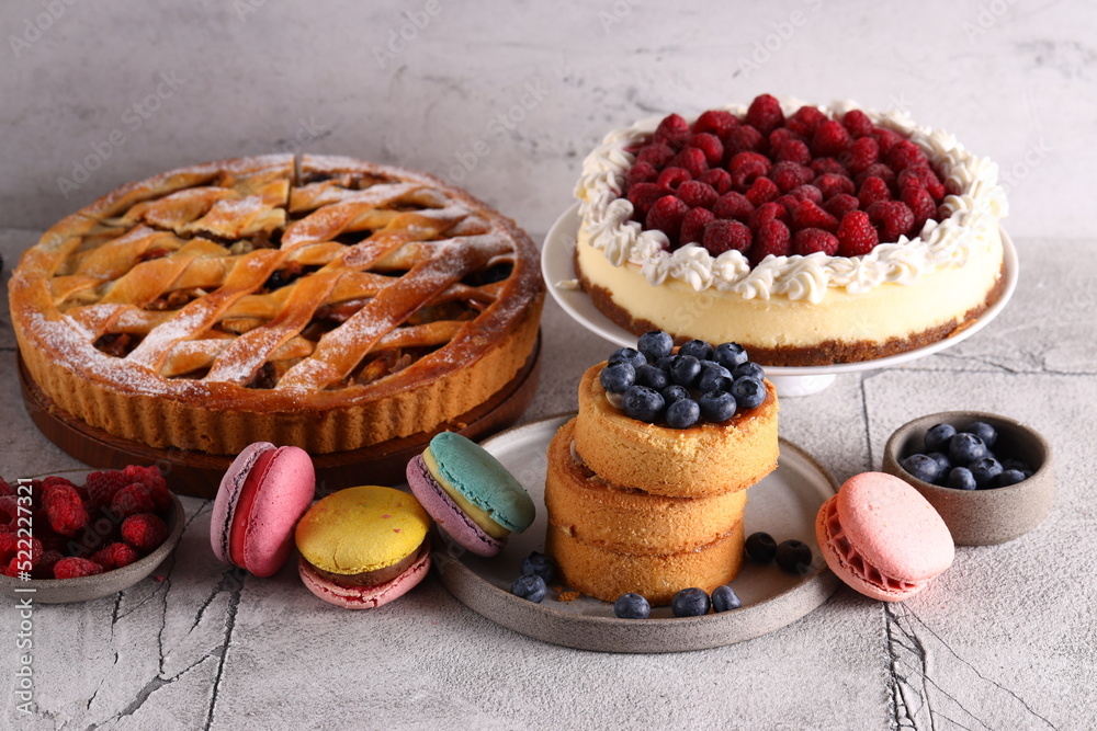 Fotografia assorted fresh dessert pastries pie cake