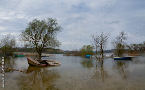 Terkos lake ( Balaban lake ) and the port of Karaburun , the most wavy and windy part of Istanbul . photo