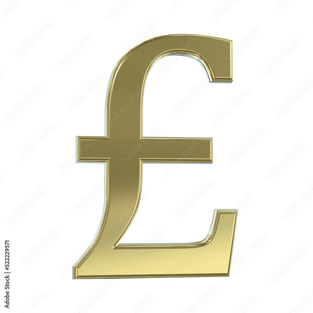 3D gold silver £ pound sterling currency symbol symbols sign signs cut out isolated on white background 3D gold silver £ pound sterling currency symbol symbols sign signs cut out isolated on white background