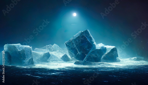 Foto Winter landscape with glaciers