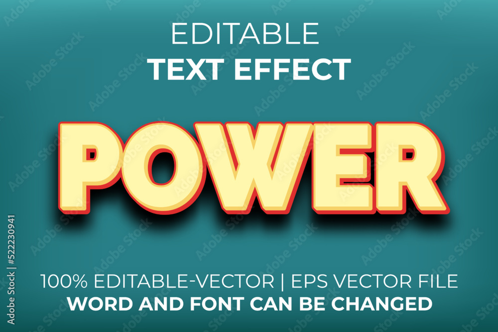 Obraz premium Power text effect, easy to edit 