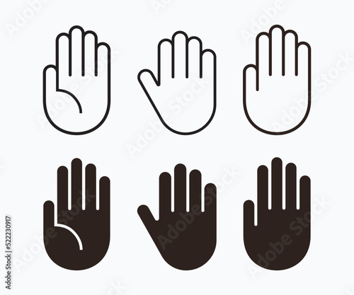 Hand Icon. Hand Stop Symbol. Stop Sign Outline Hand. Stop Hand Icon Vector 