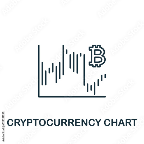 Cryptocurrency Chart icon. Monochrome simple Cryptocurrency icon for templates  web design and infographics