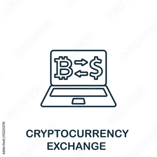 Cryptocurrencyexchange icon. Monochrome simple Cryptocurrency icon for templates, web design and infographics