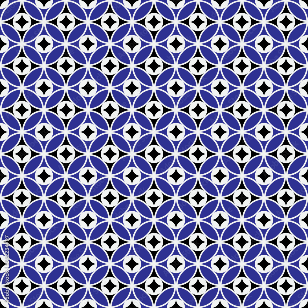 Fototapeta premium Geometric circle seamless star pattern. Abstract texture for textile.