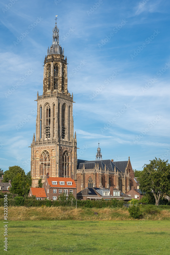 Tower of The Cunera Church in the city of Rhenen, Province Utrecht, The Netherlands