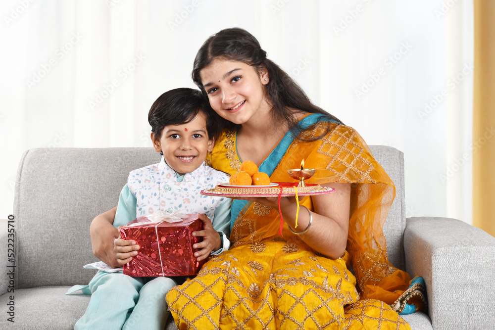 Kids Celebrating Raksha Bandhan Stock Photo Adobe Stock