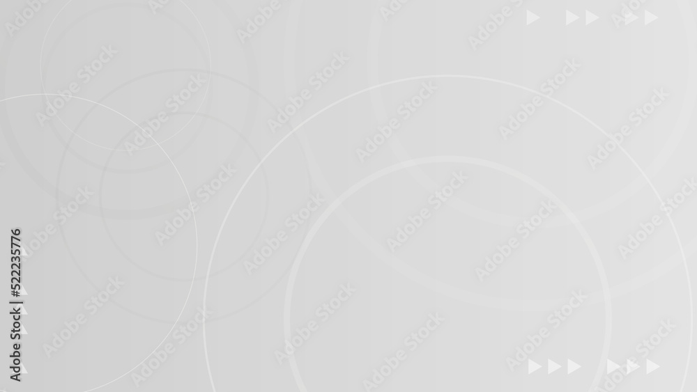 Abstract gray gradient background with outlined circular shapes and arrows. Vector stock.