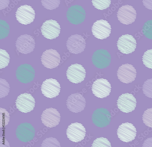 Dots circle geometric seamless on purple pattern, pastel color background