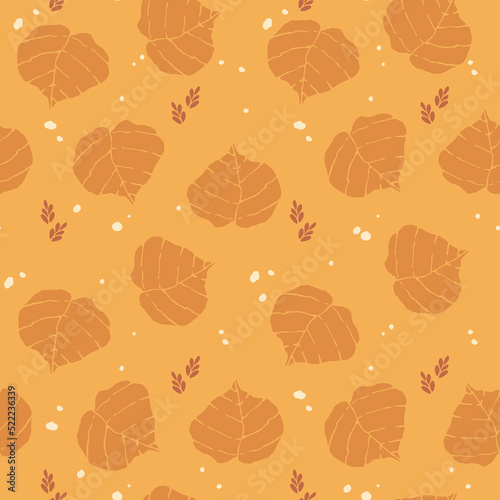 Autumn leaves, Botanical seamless pattern, Vector background for for textile, fabric, wrapping paper, linens, wallpaper etc
