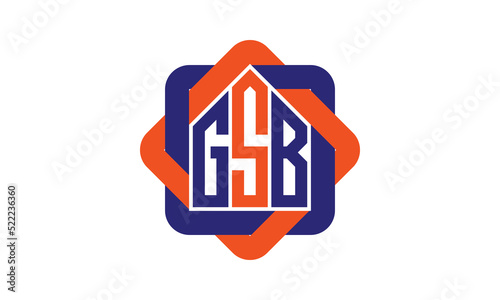 GSB three letter real estate logo with home icon logo design vector template | construction logo | housing logo | engineering logo | initial letter logo | minimalist logo | property logo | photo