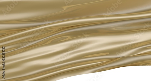 Abstract  golden background with fabric flying. Fashion background. 3D render