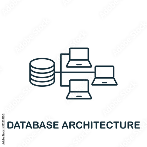 Database Architecture icon. Monochrome simple line Data Science icon for templates, web design and infographics