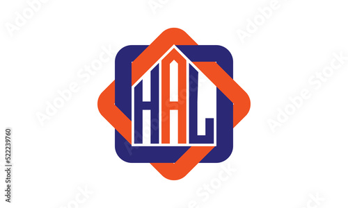 HAL three letter real estate logo with home icon logo design vector template | construction logo | housing logo | engineering logo | initial letter logo | minimalist logo | property logo |