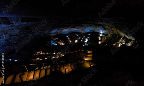 Etalans, France 2022 : Visit of the magnificent Gouffre de Poudrey - 70m underground - 3rd largest chasm in France and 10th largest in the world photo