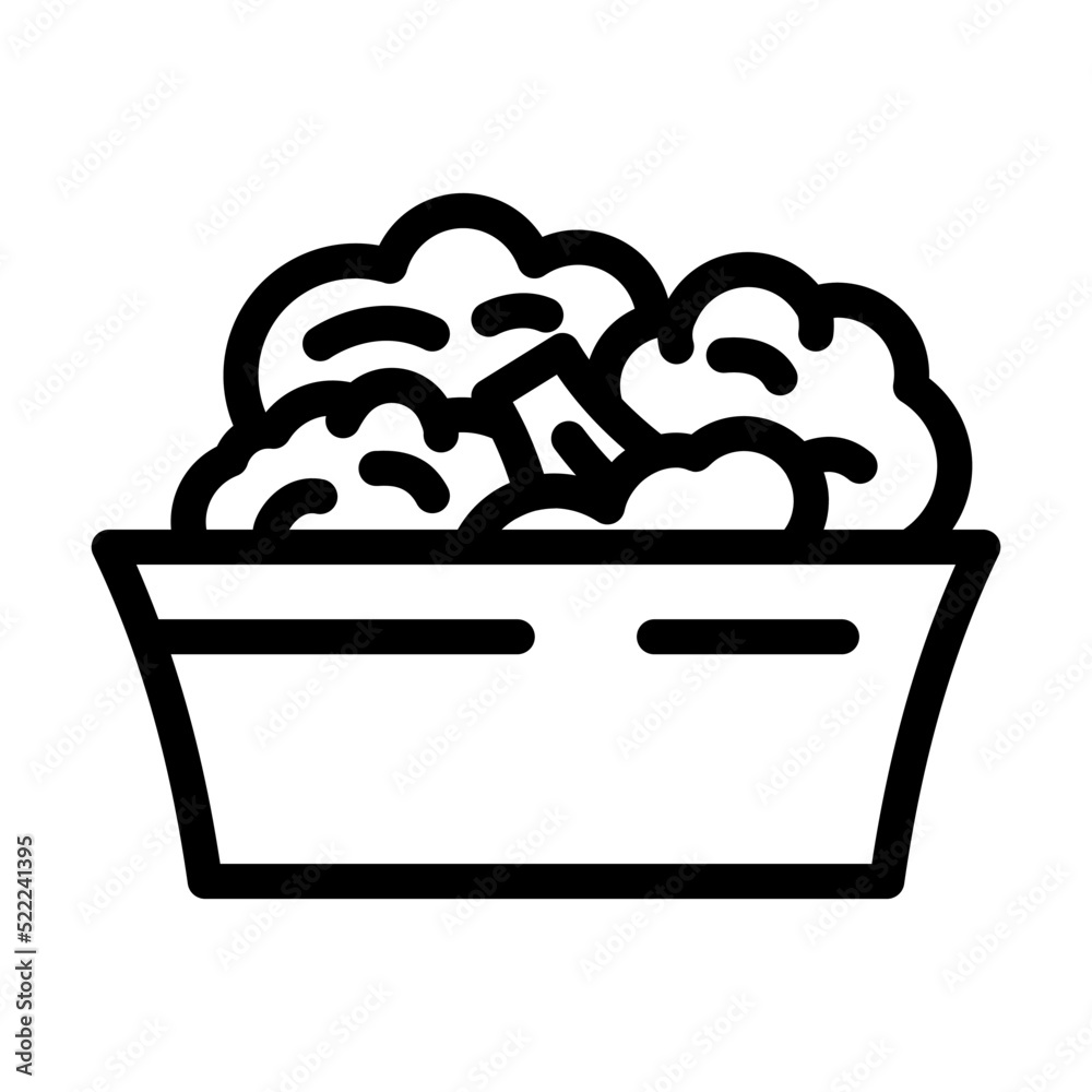 plate of broccoli line icon vector. plate of broccoli sign. isolated contour symbol black illustration plate of broccoli line icon vector. plate of broccoli sign. isolated contour symbol black illustration
