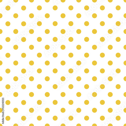 Vector seamless pattern with yellow dots. Vector polka dot print in yellow colour.