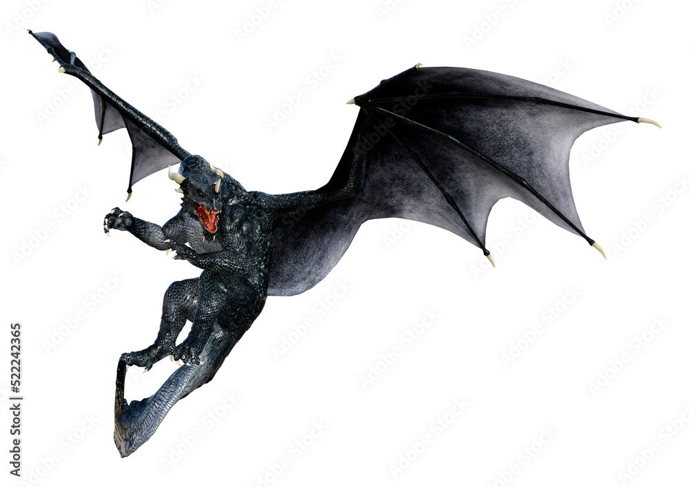Fototapeta premium 3D Rendering Fairy Tale Dragon on White