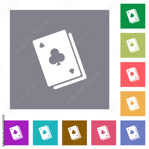 Card game solid square flat icons