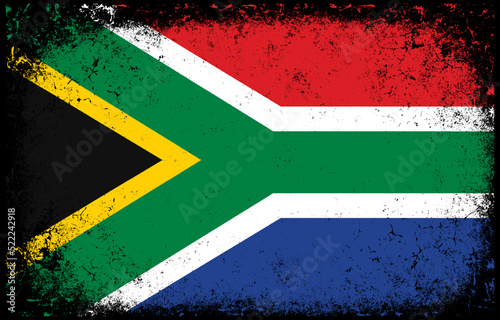 old dirty grunge vintage south africa national flag illustration