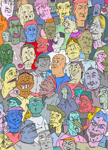 Funny cartoon of men.