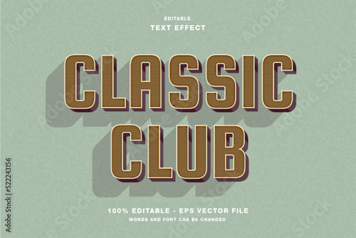 Classic Club vintage text effect