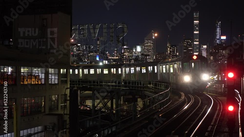 MTA metro train passes by New York City photo