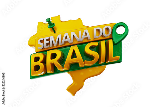 SEMANA DO BRASIL LOGO 3D 