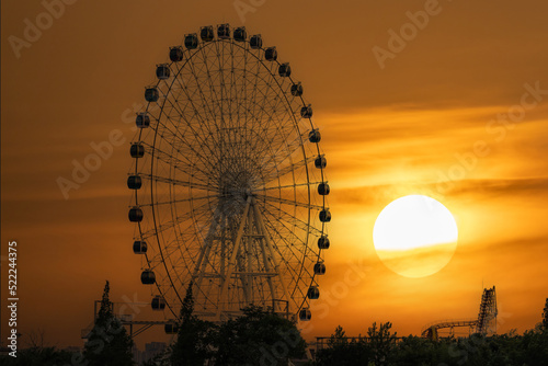 Sunset and ferris wheel