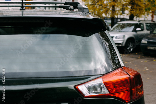 Vehicle Decal Mockup, Vinyl car sticker mock up, rear window mockup outdoors