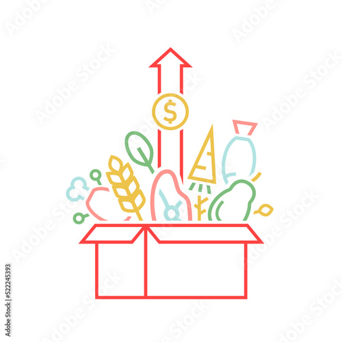 Food crisis, inflation, hunger, global humanitarian catastrophe. Vector background