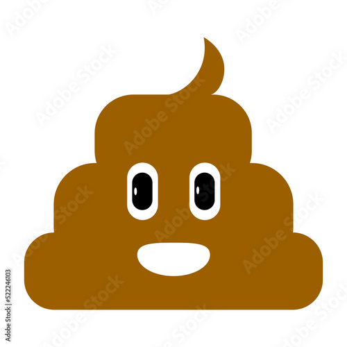 Brown dung with eye and mouth icon