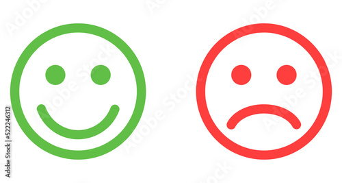 Emoji icon set of satisfaction level. Simple feedback in form of emotions in flat style. Customer feedback. Range to assess the emotions Excellent, good, normal, bad, awful symbols Vector illustration