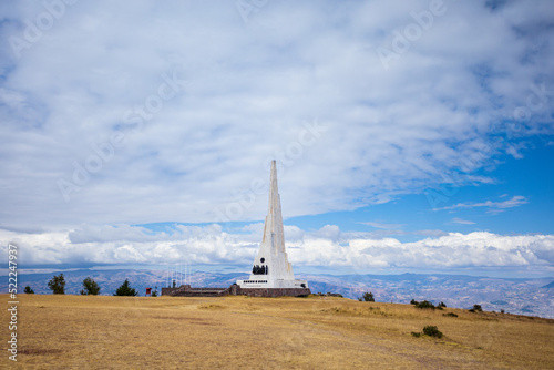 Commemorative obelisk that represents the Battle of Ayacucho in the Pampa de la Quinoa. photo