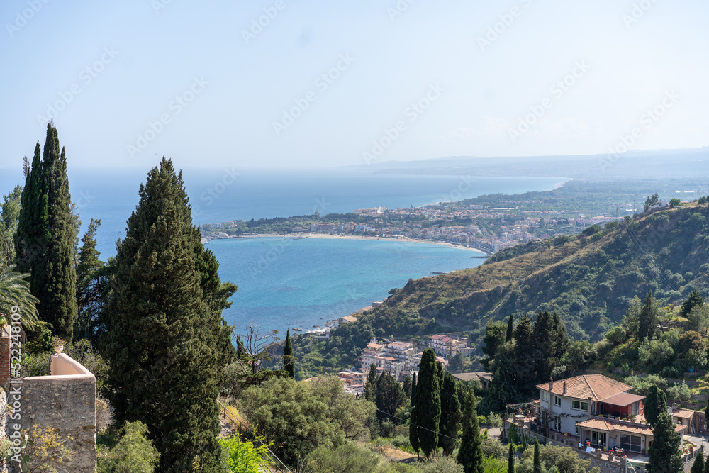 Breathtaking Panoramic View of the Stunning Coastline of Sicily in Italy