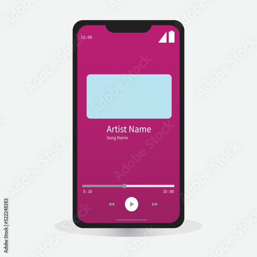 music streaming player interface for websites and mobile apps UI interface for smartphones and tablet audio vector illustration