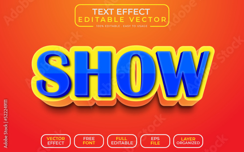 Show 3D Text Style Editable text effect EPS File