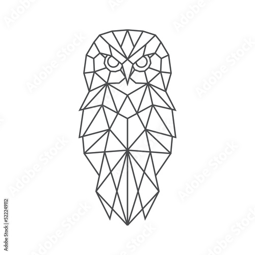 geometric owl logo line art modern symbol icon vector design illustration