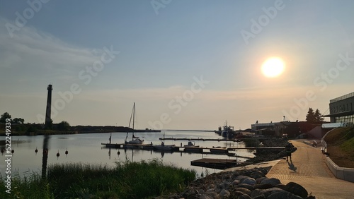Sunset on the port