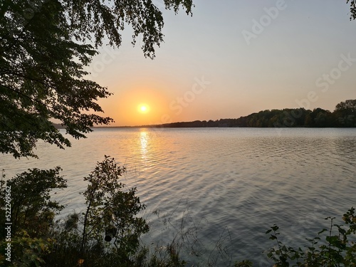 Sunset over lake