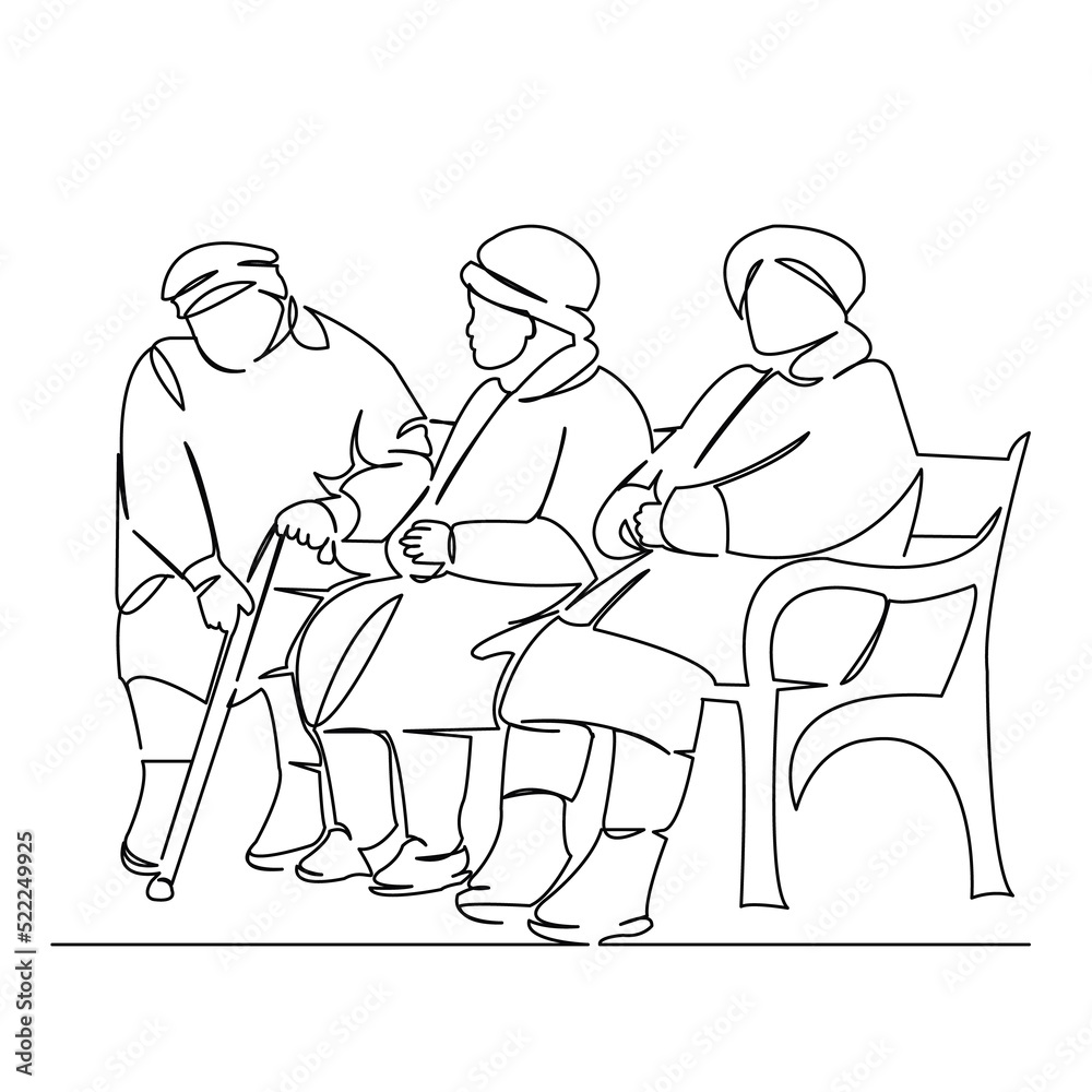 three grandmothers are sitting on a bench three grandmothers are sitting on a bench